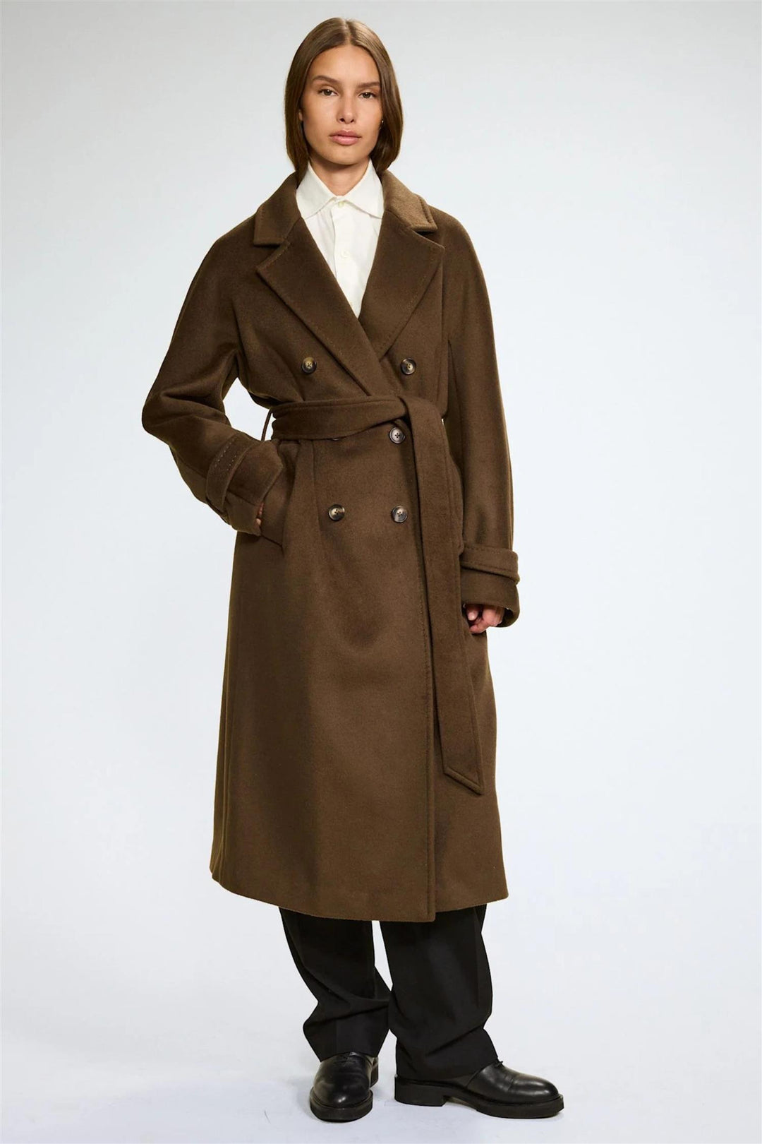 Double Breasted Coat Brown
