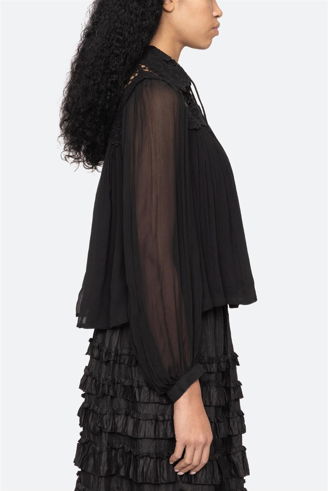 Daphne Long Sleeve Top Black