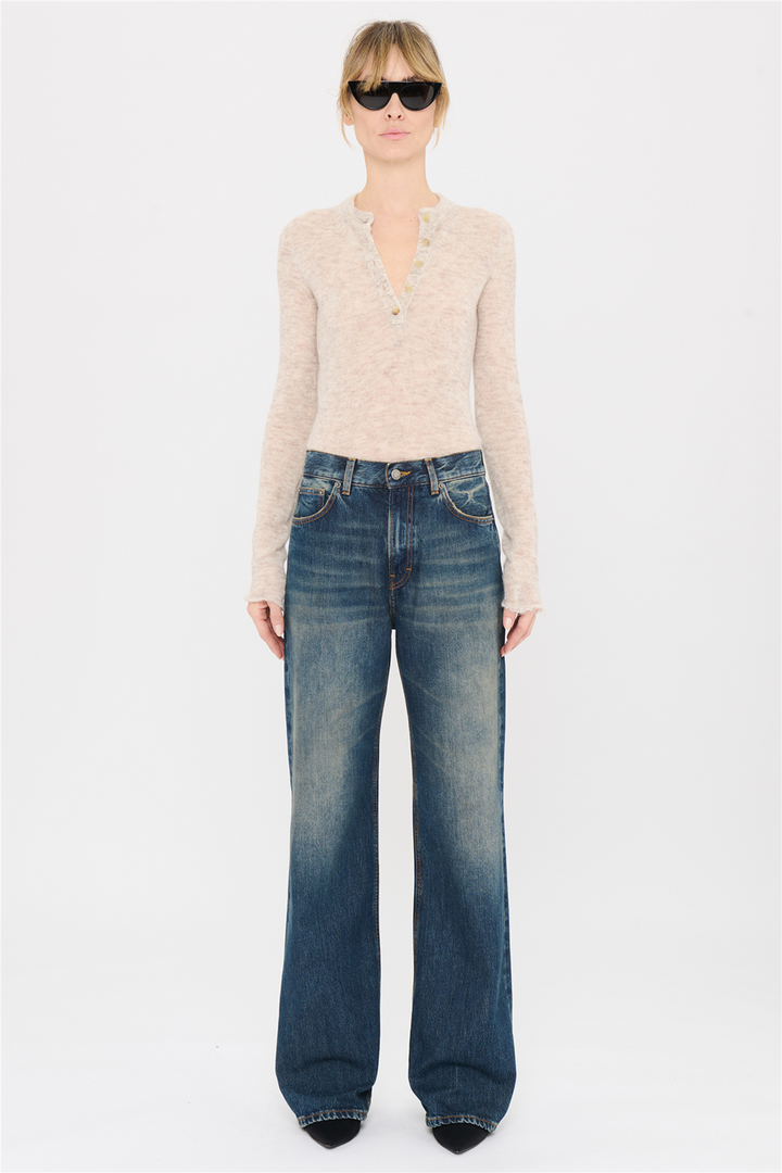 Korea Straight-Leg Jean Intense Blue