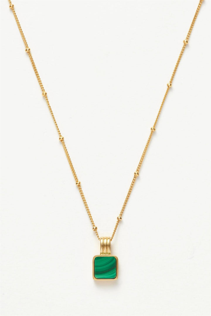 Lucy Williams Square Malachite Necklace