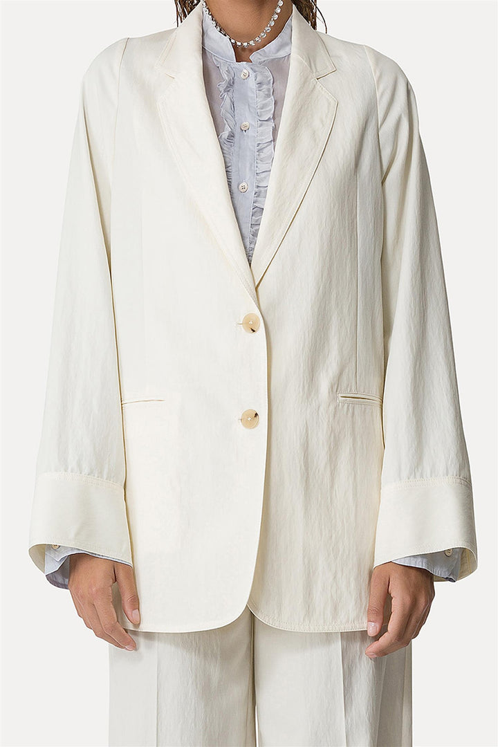 Viscose Chic Twill Oversized Blazer Avorio