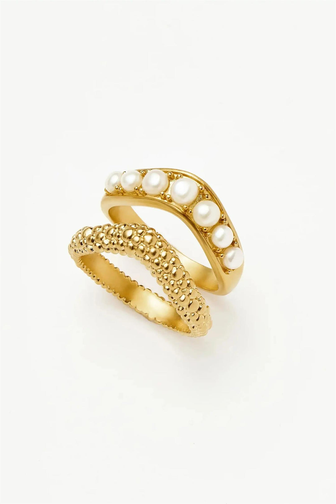 Pearl Baya Stacking Ring Set Gold