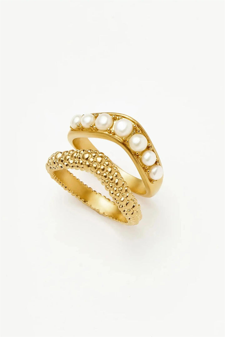Pearl Baya Stacking Ring Set Gold