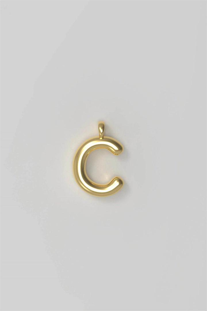 Letter Charm Large Plated