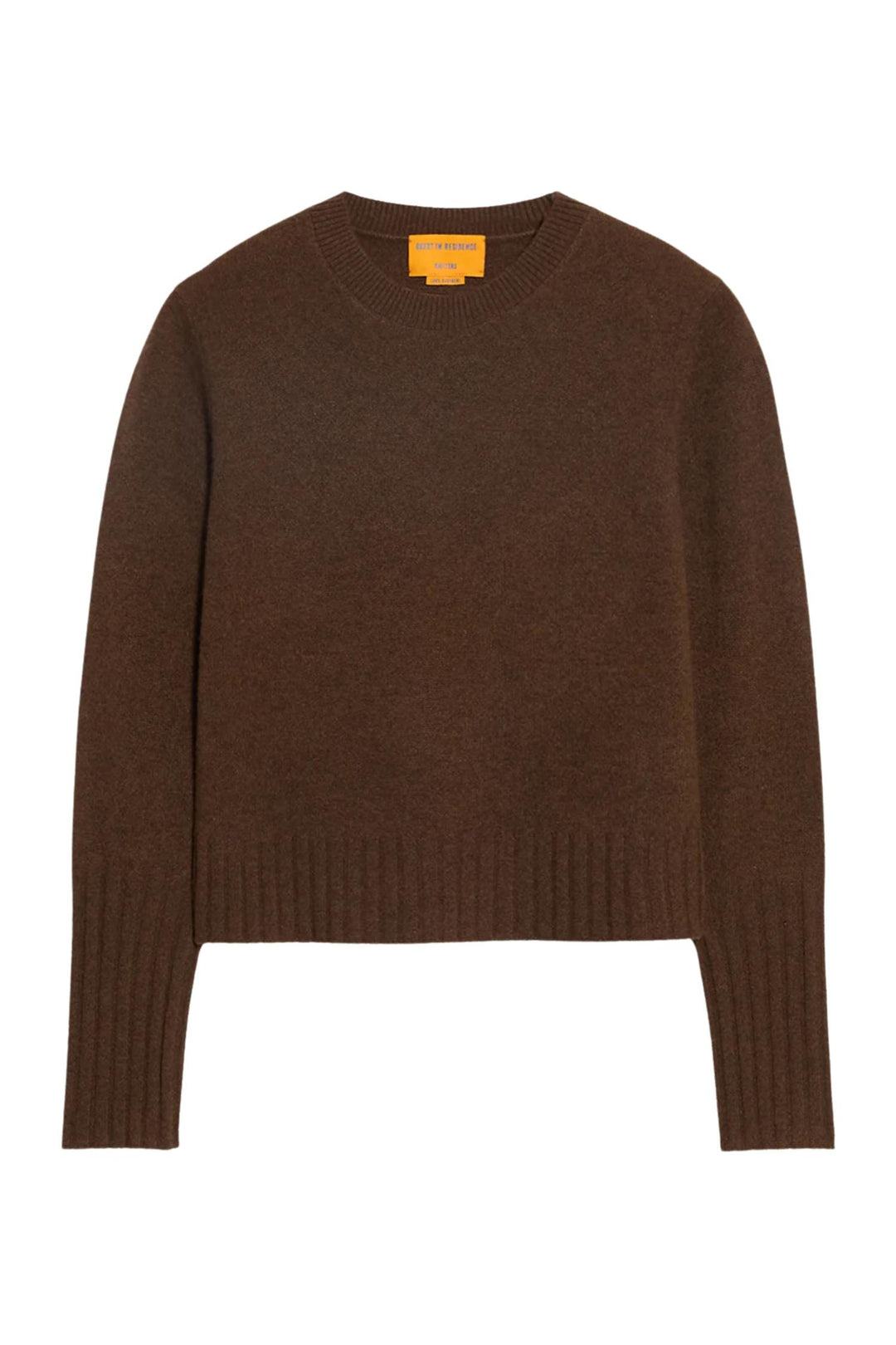 Shrunken Cashmere Crew Chestnut