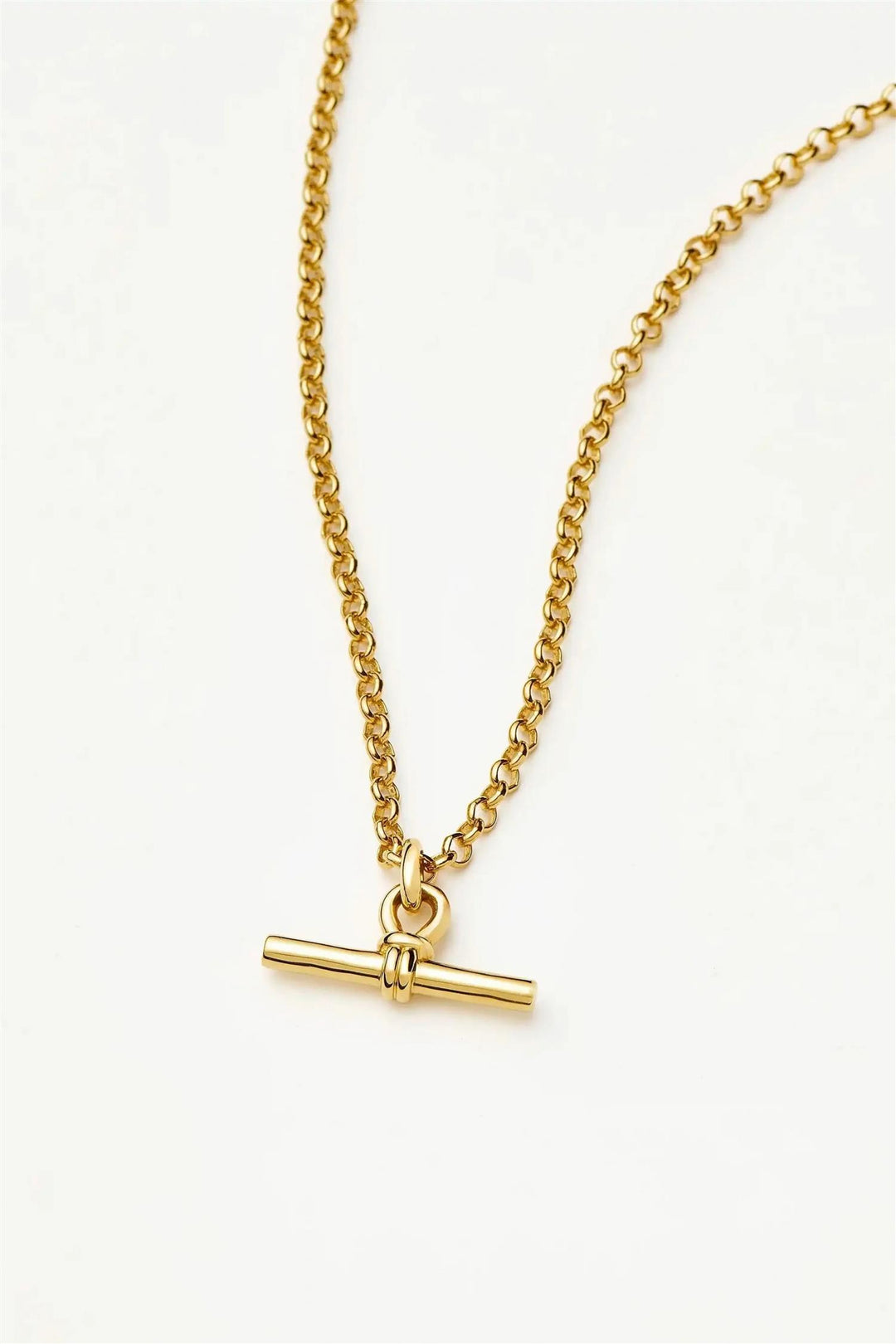 Chunky T-Bar Chain Necklace Gold