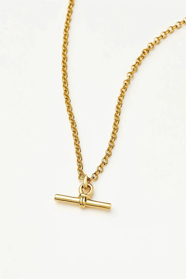 Chunky T-Bar Chain Necklace Gold
