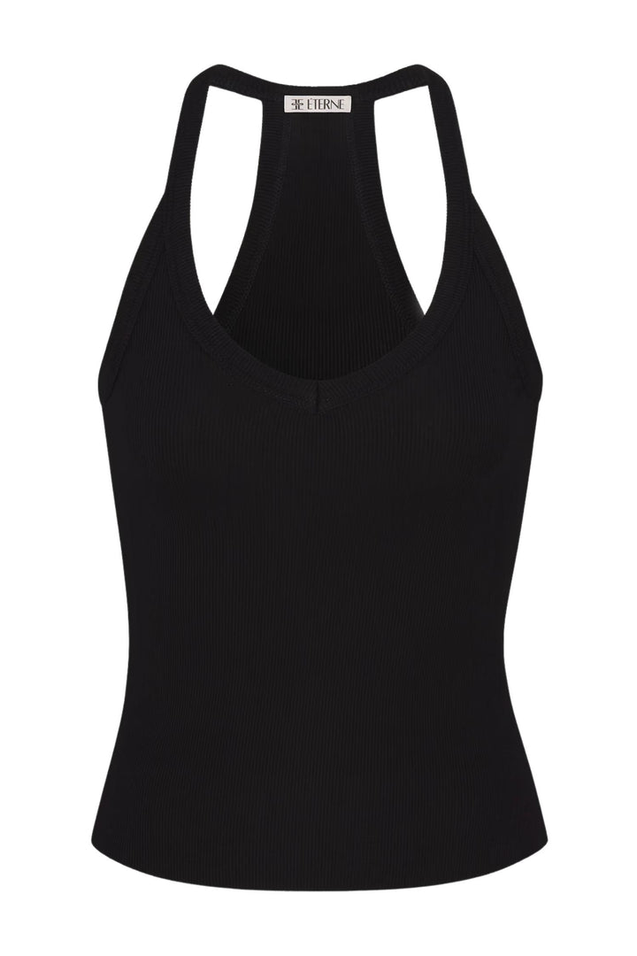 V-Neck Racerback Tank Black