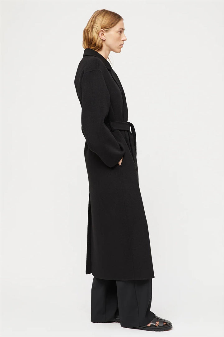 Double Wrap Coat Jet Black