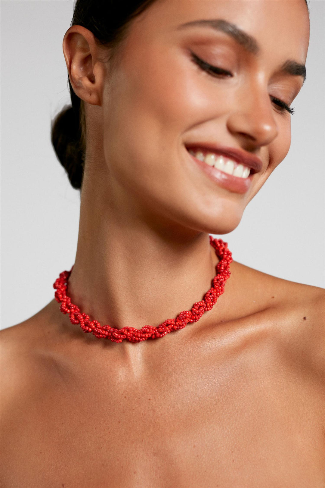 Scarlet Wave Neckace Bright Red