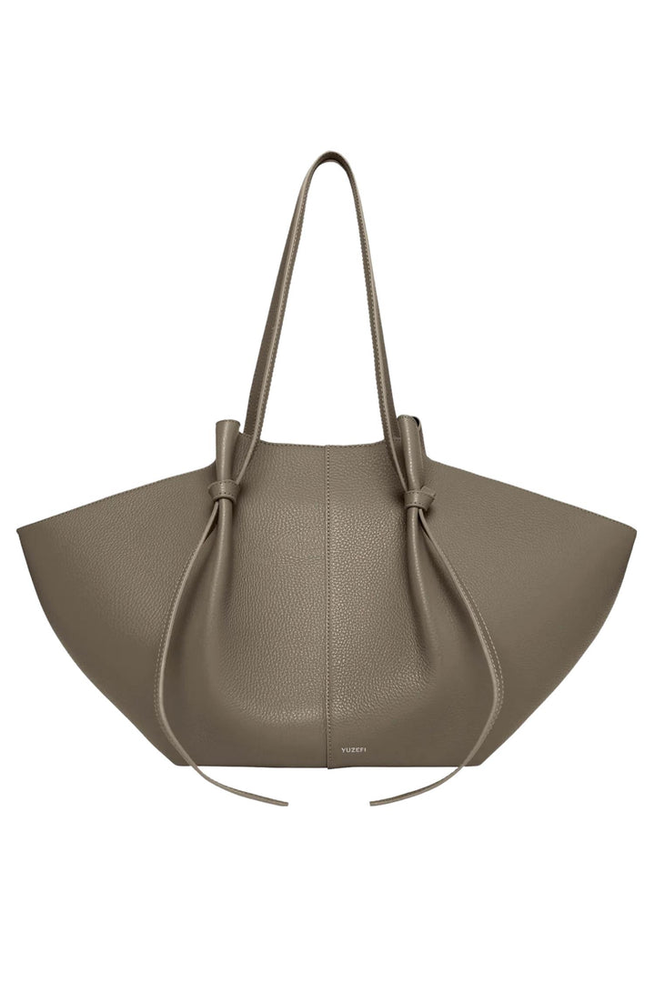 Large Mochi Pebble Grain Leather Taupe