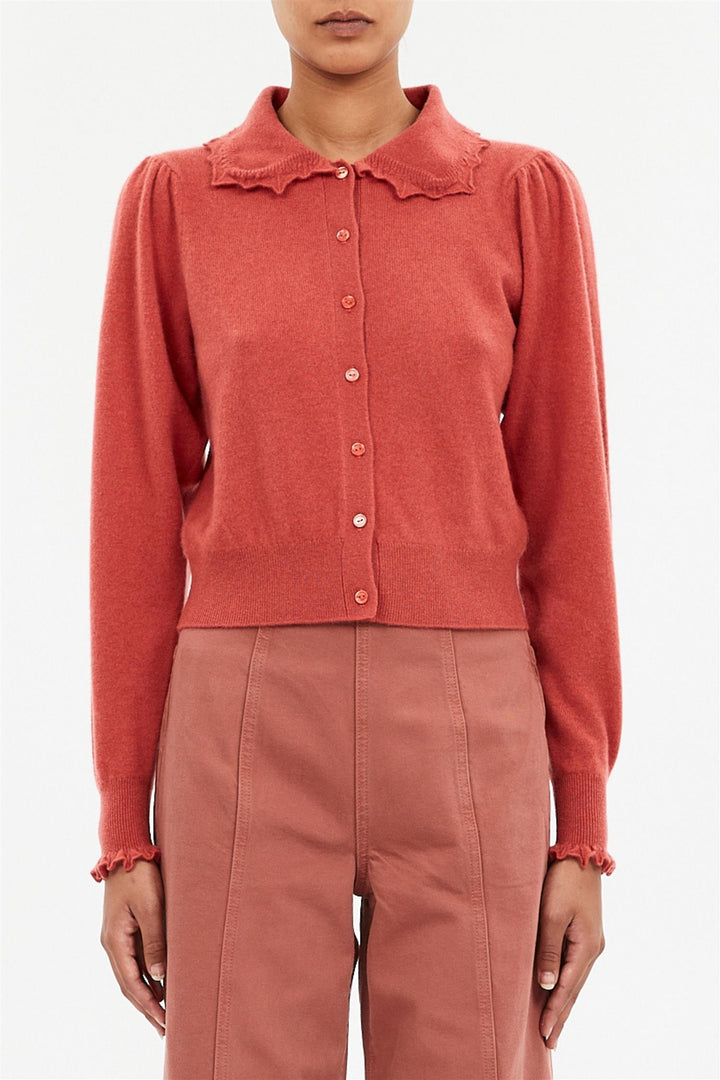 Kalila Collared Cardigan Coral