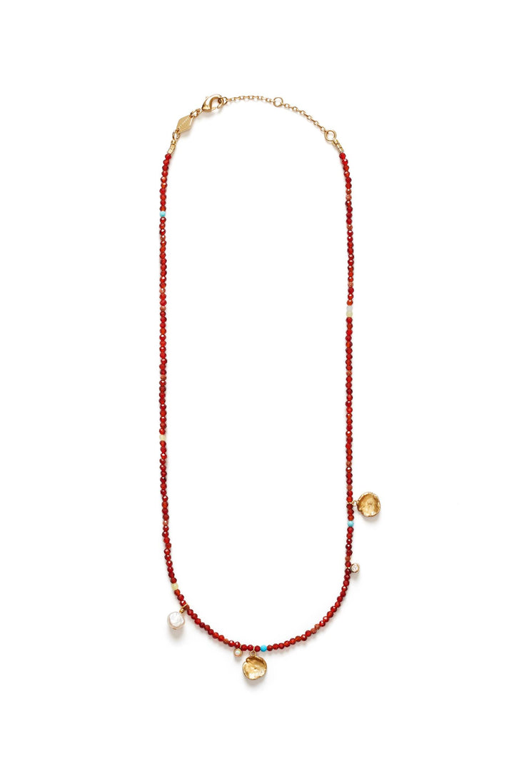 Maroon Harmony Necklace Gold