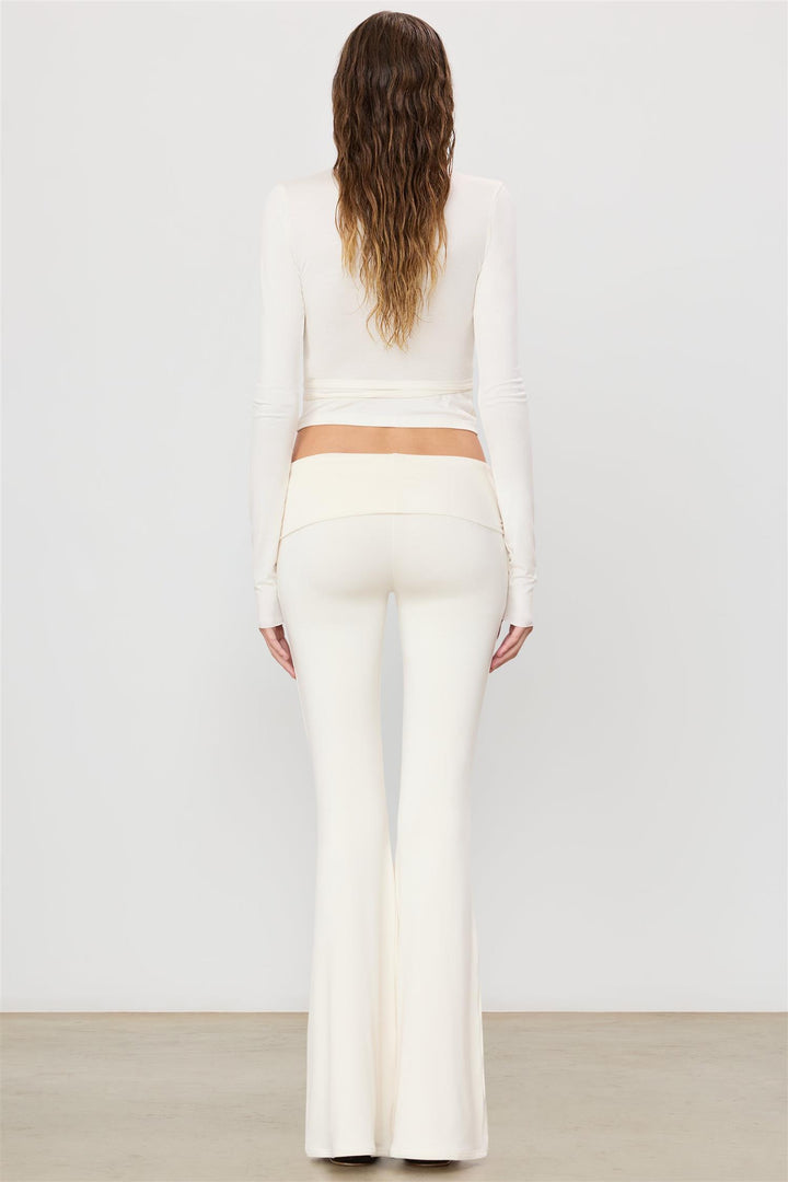 Foldover Flare Pant Ivory