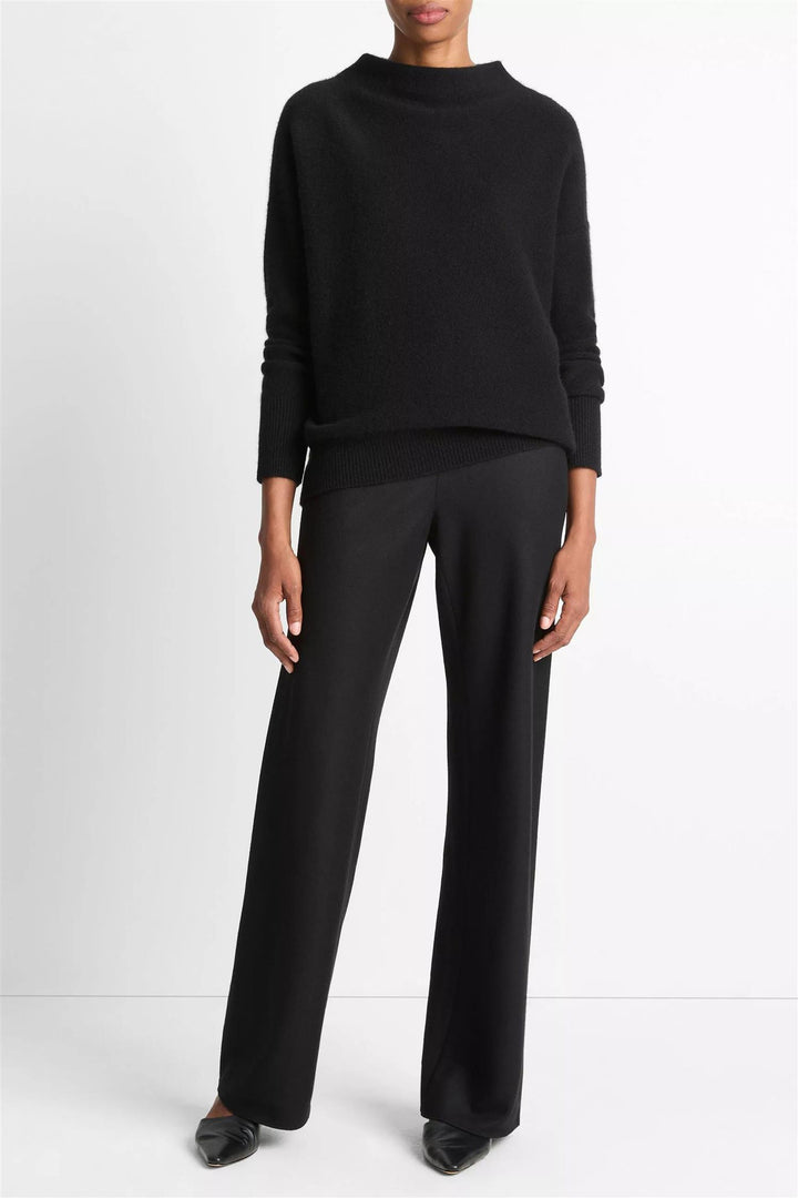 Boiled Cashmere Funnel Neck Pullover Black