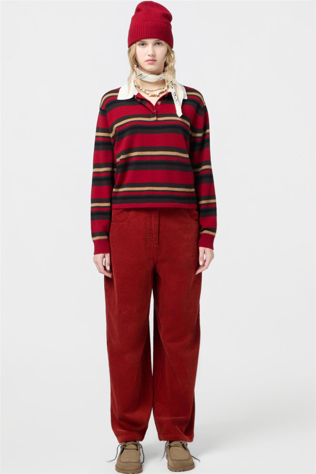 Cropped Stripe Rugby Ruby Combo