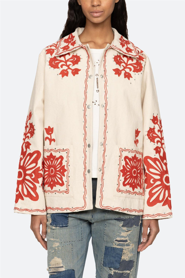 Liliana Applique Jacket Red