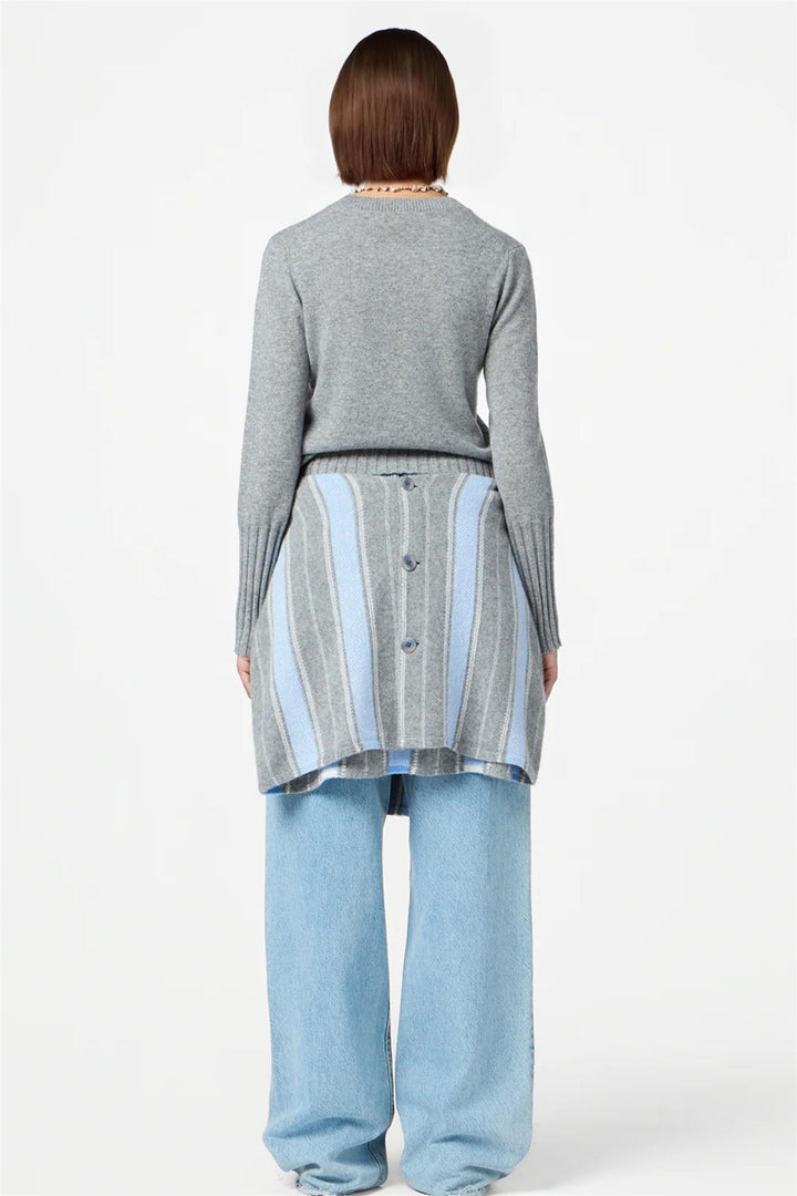 Shrunken Cashmere Crew Heather Grey