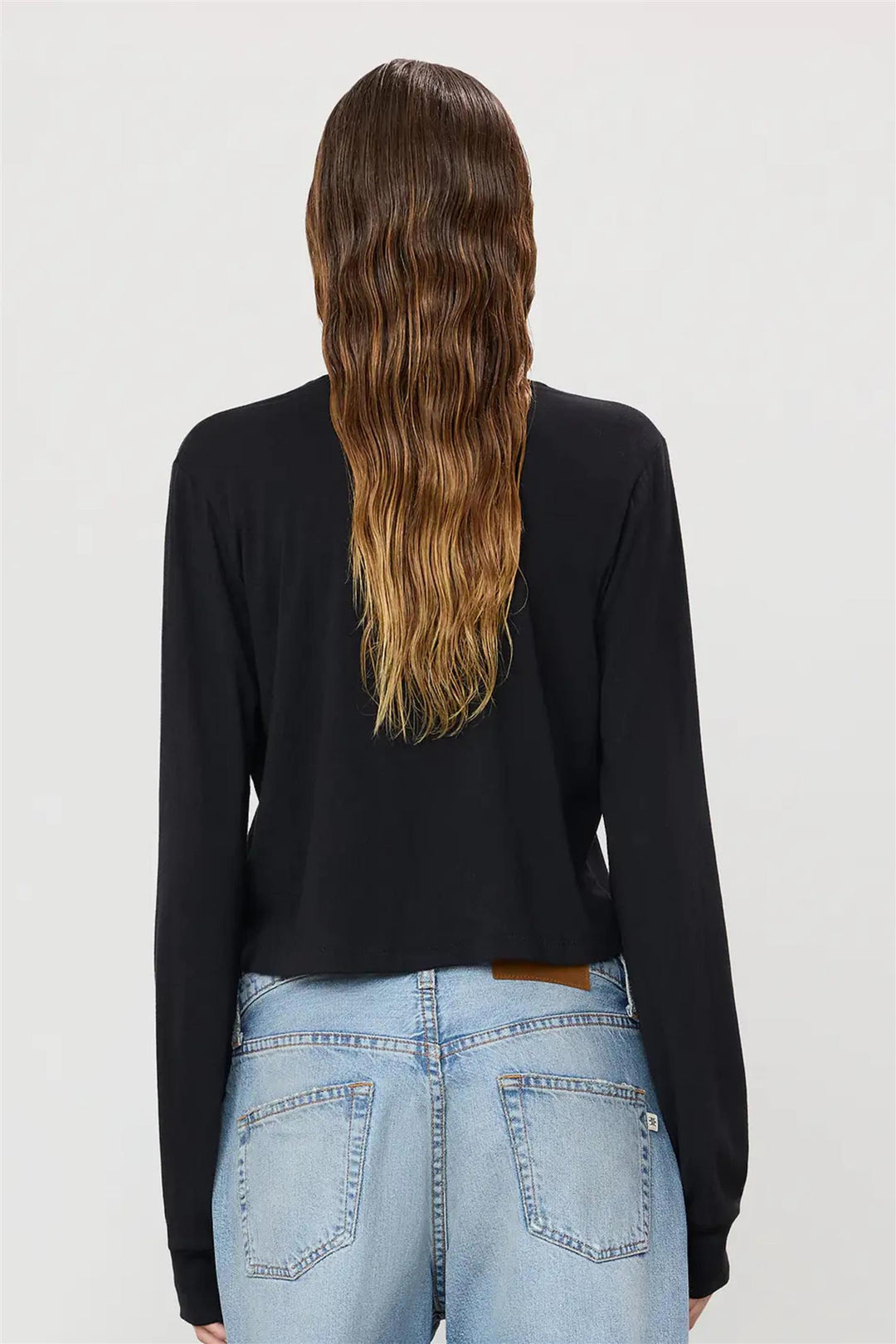 Long Sleeve Boxy Tee Black