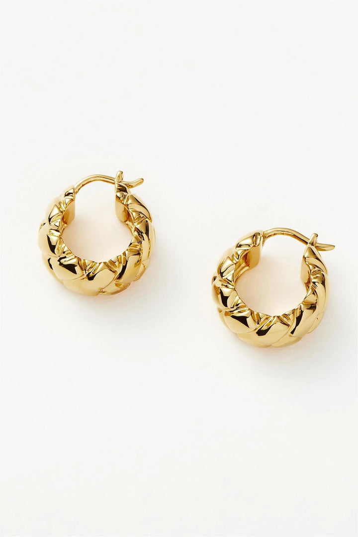 Lucy Williams Waffle Mini Hoop Earrings Gold