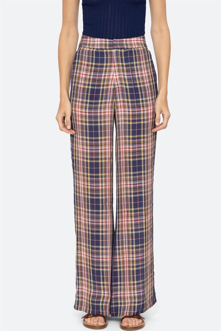 Caja Plaid Pant Navy