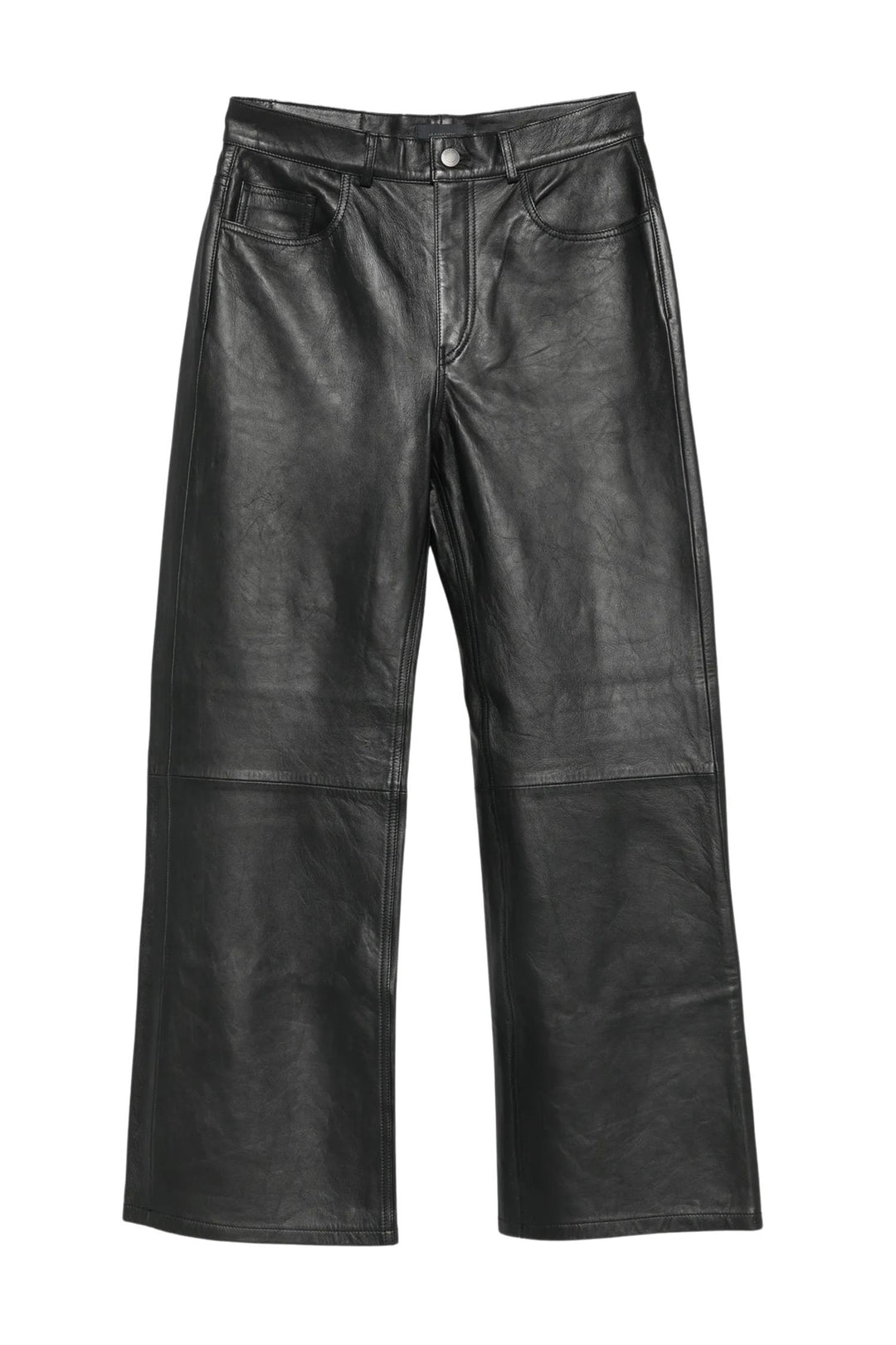 Winny Silky Leather Pants Black