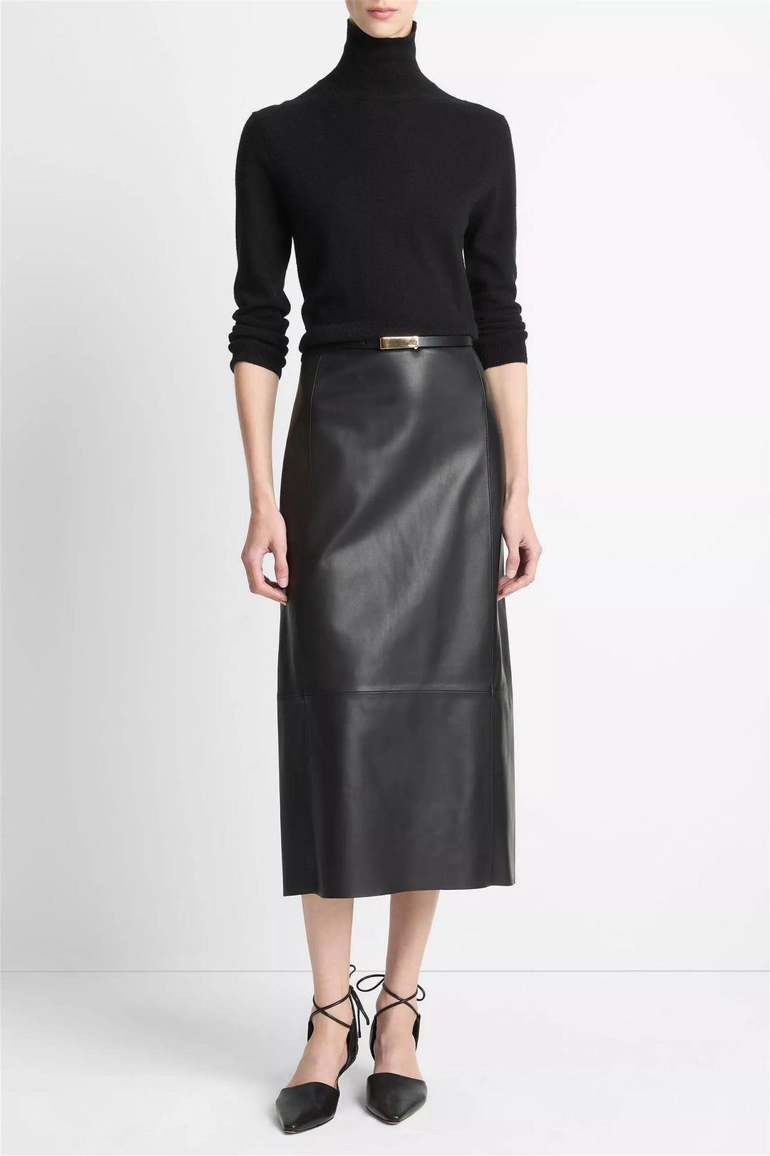 Cashmere-Silk Three-Quarter-Sleeve Sweater Black