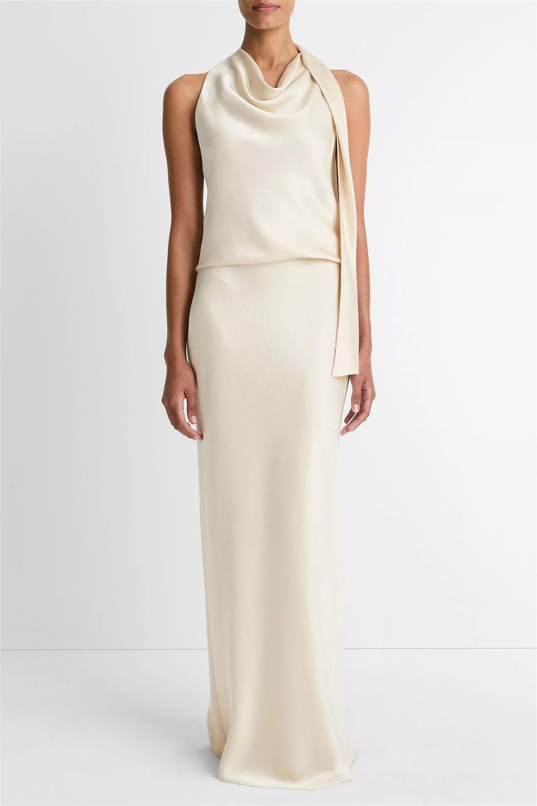 Fluid Satin Bias Column Skirt Bona