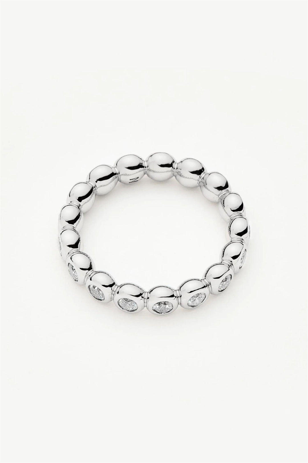 Tennis Eternity Stacking Ring Silver