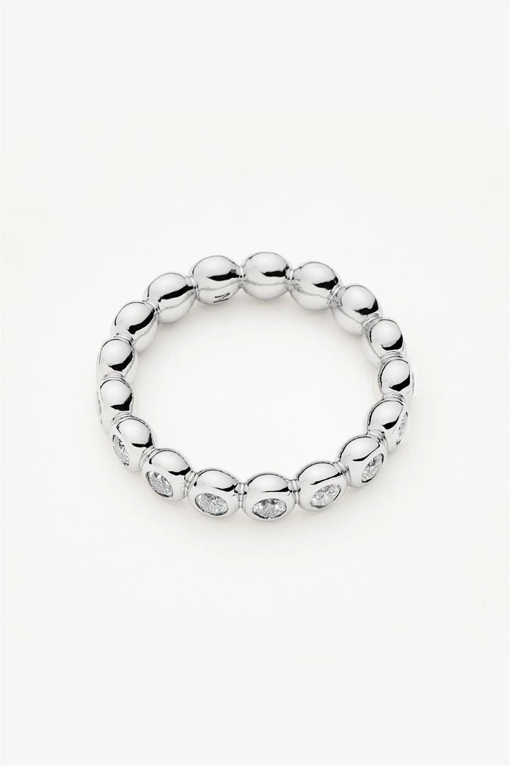 Tennis Eternity Stacking Ring Silver