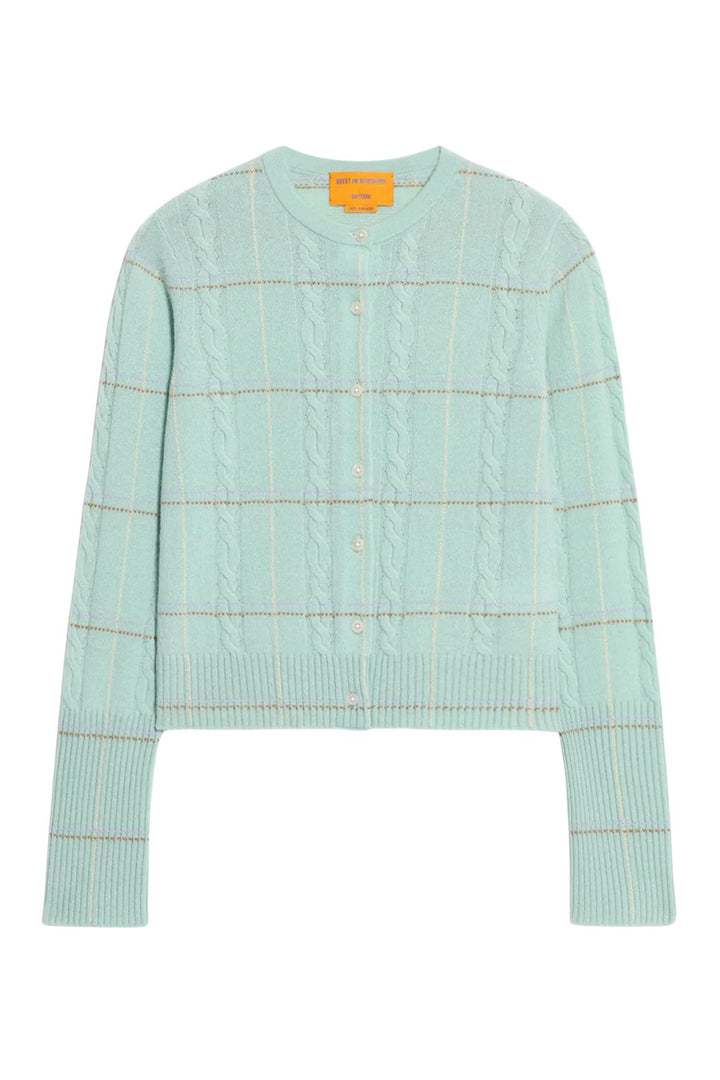 Jane Check Cardigan Seaglass Combo