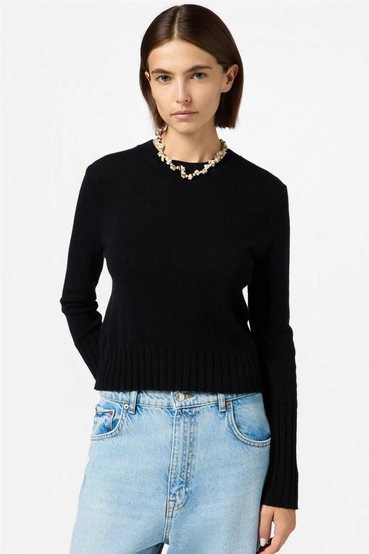 Shrunken Cashmere Crew Black