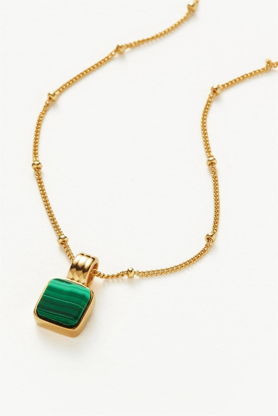 Lucy Williams Square Malachite Necklace