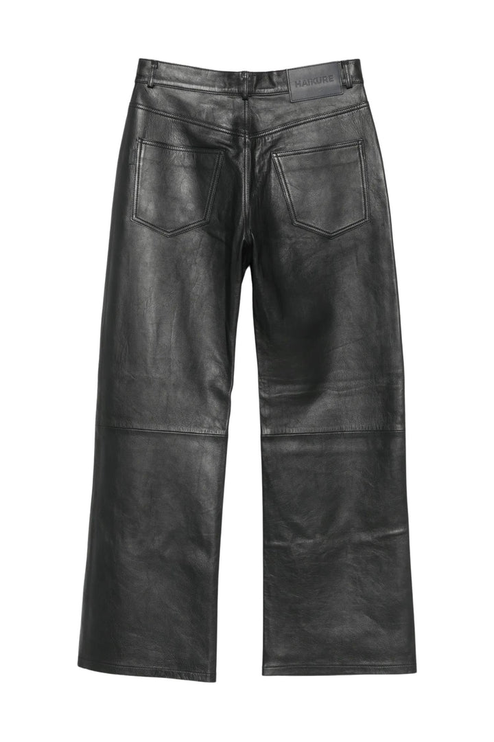 Winny Silky Leather Pants Black