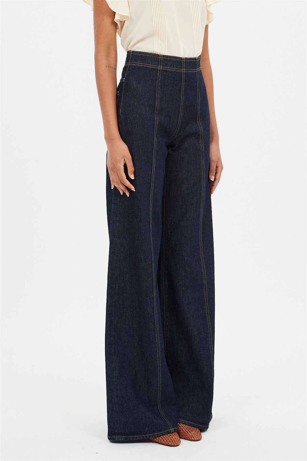 The Bianca Wide Leg Seamed Jean Tigris