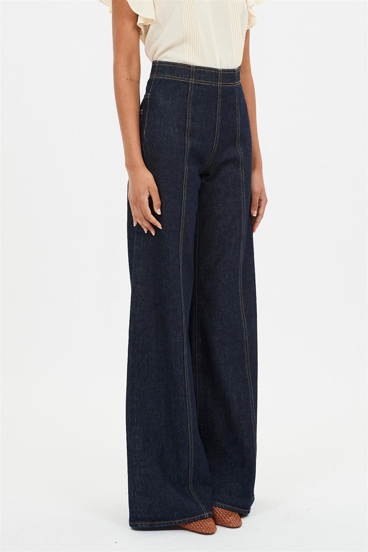 The Bianca Wide Leg Seamed Jean Tigris
