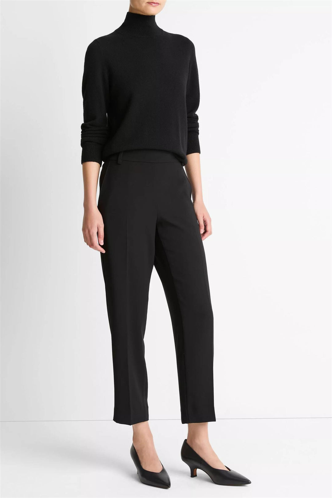 Mid Rise Tapered Pull-On Pant Black
