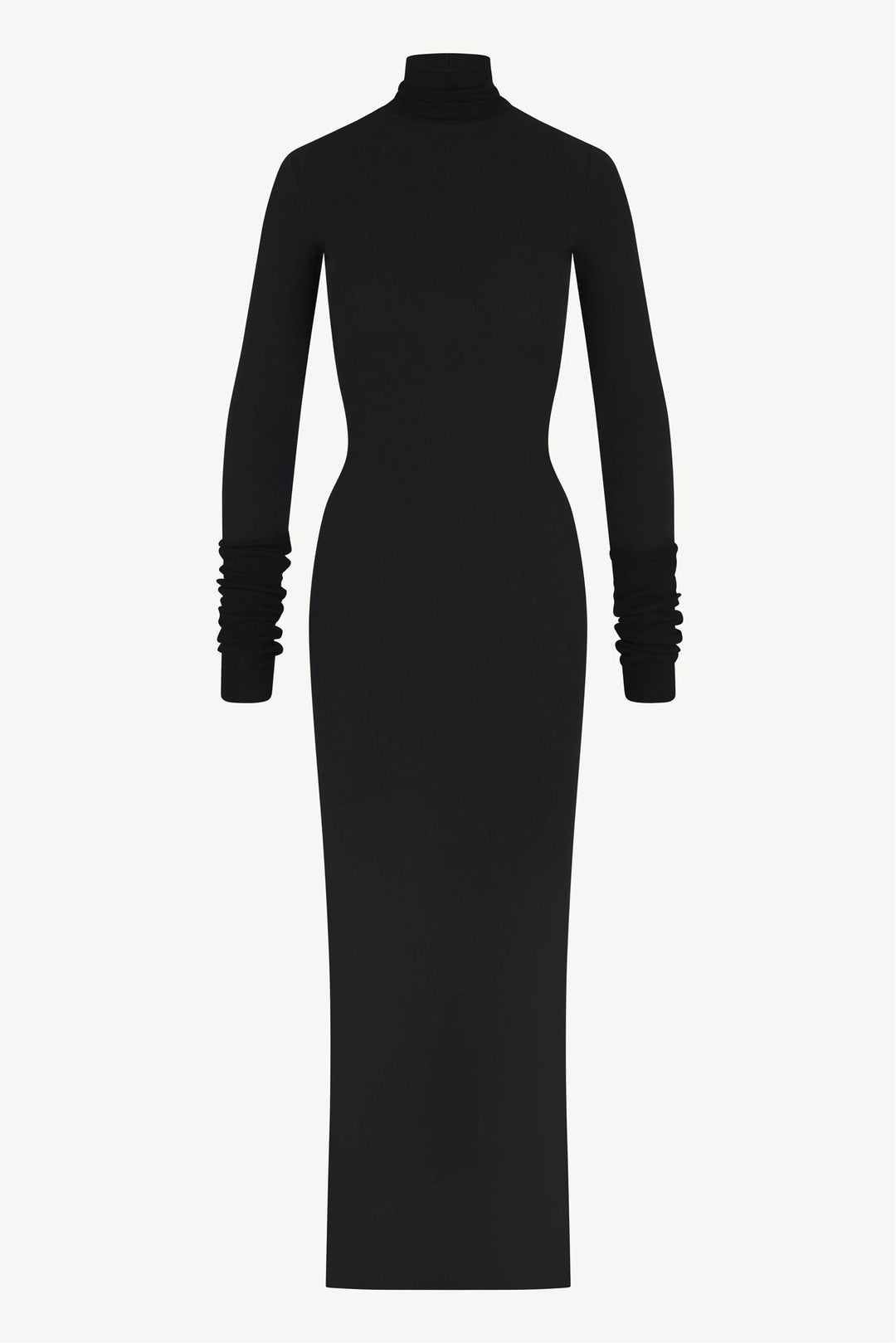 Long Sleeve Turtleneck Maxi Dress Black