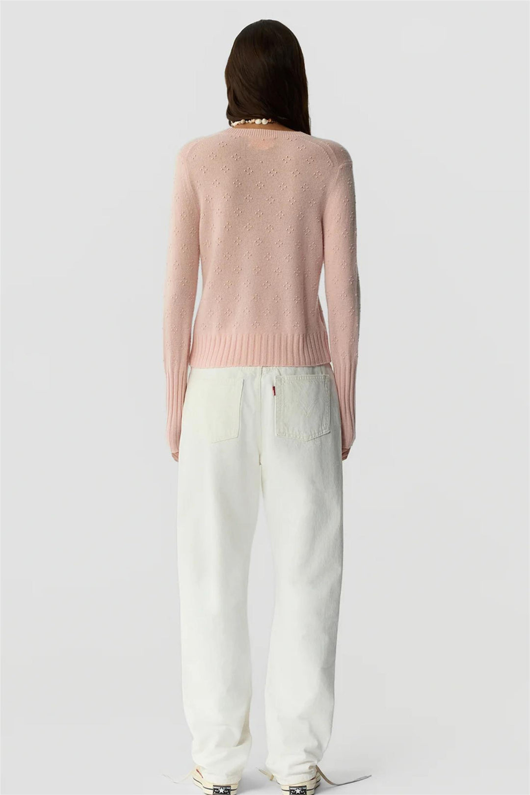 Compass Shrunken Crew Powder Pink