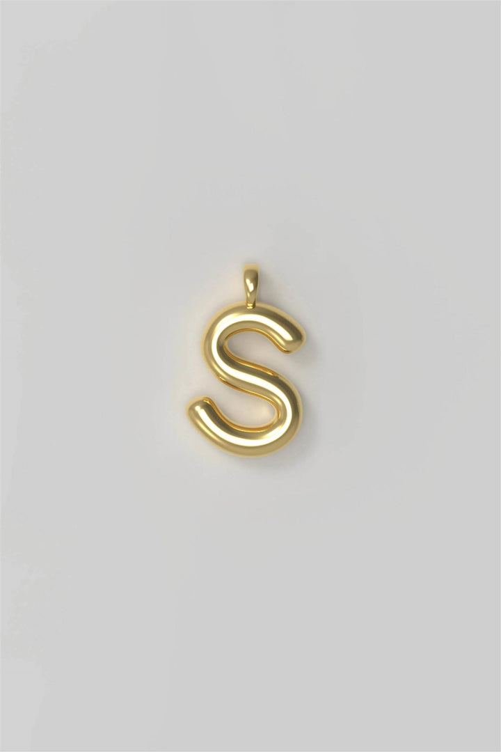 Letter Charm Large Plated