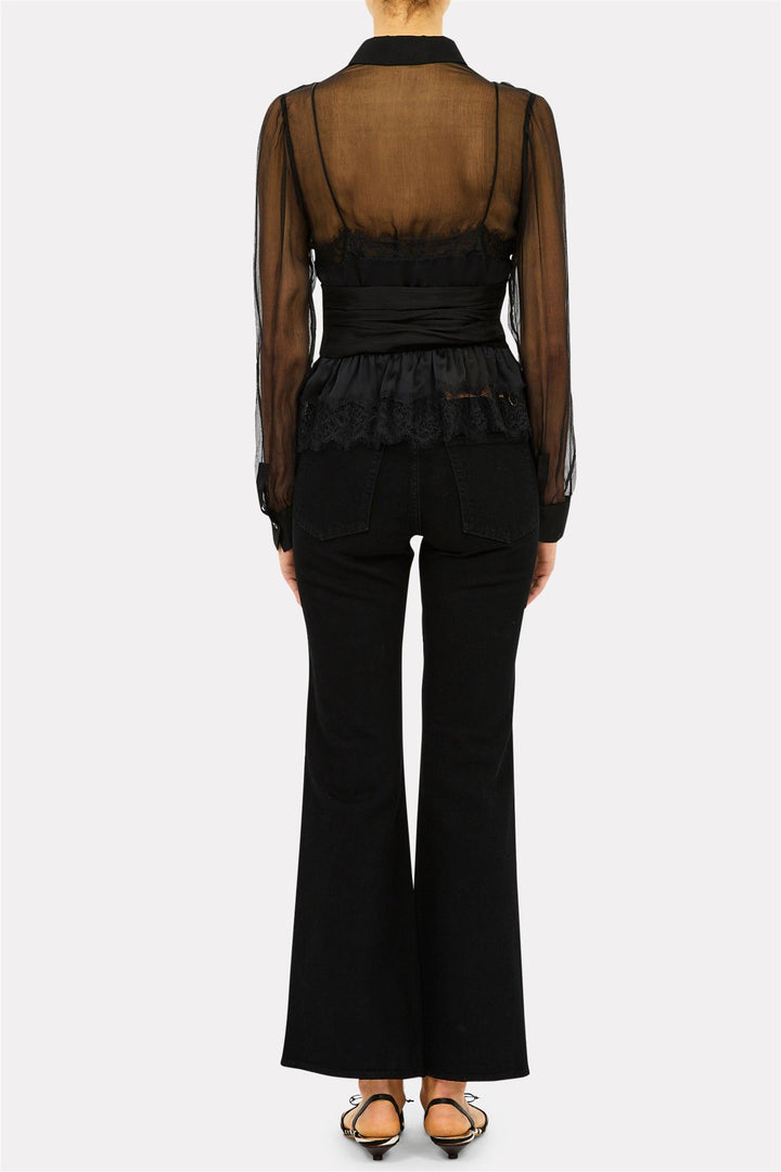 Thalia Longseeve Lace Bloue Noir