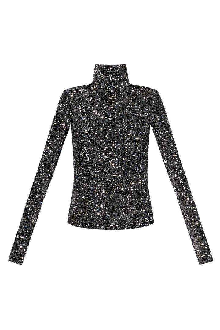 Lou Turtleneck Top Silver