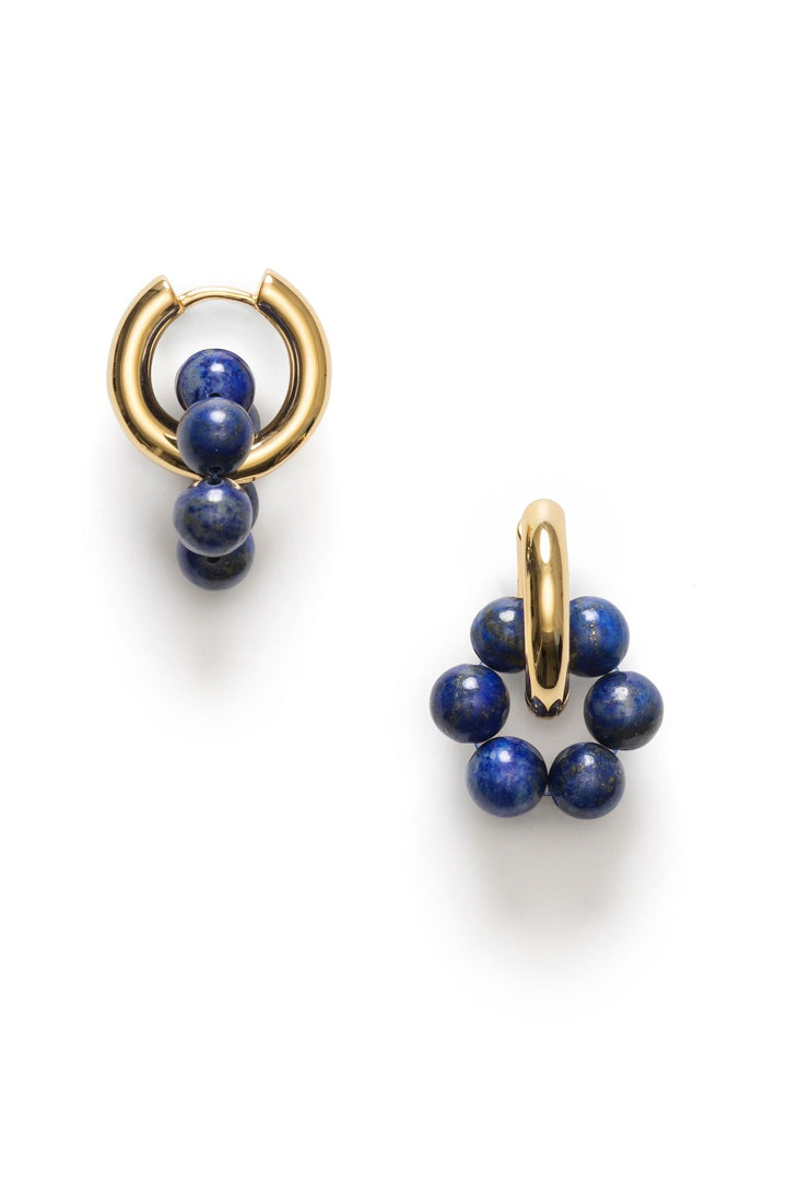 Deep Blue Hoops Golden Lapis