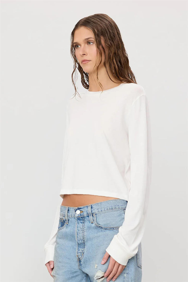 Long Sleeve Boxy Tee Ivory