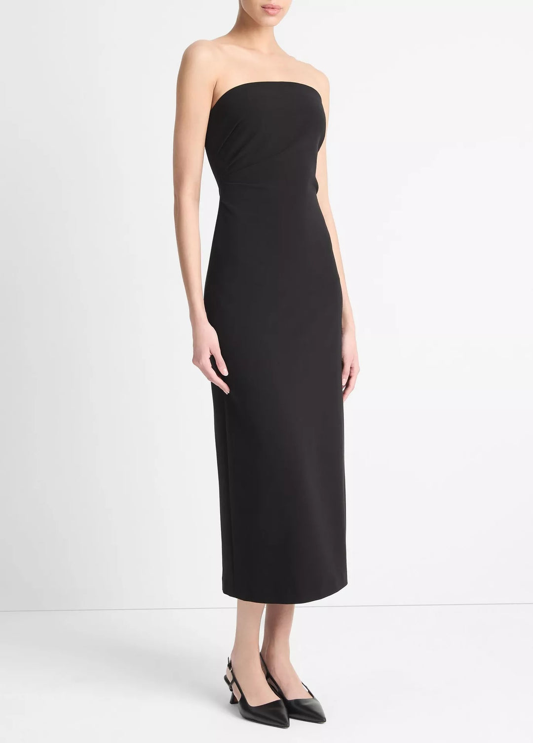 Strapless Draped Dress Black