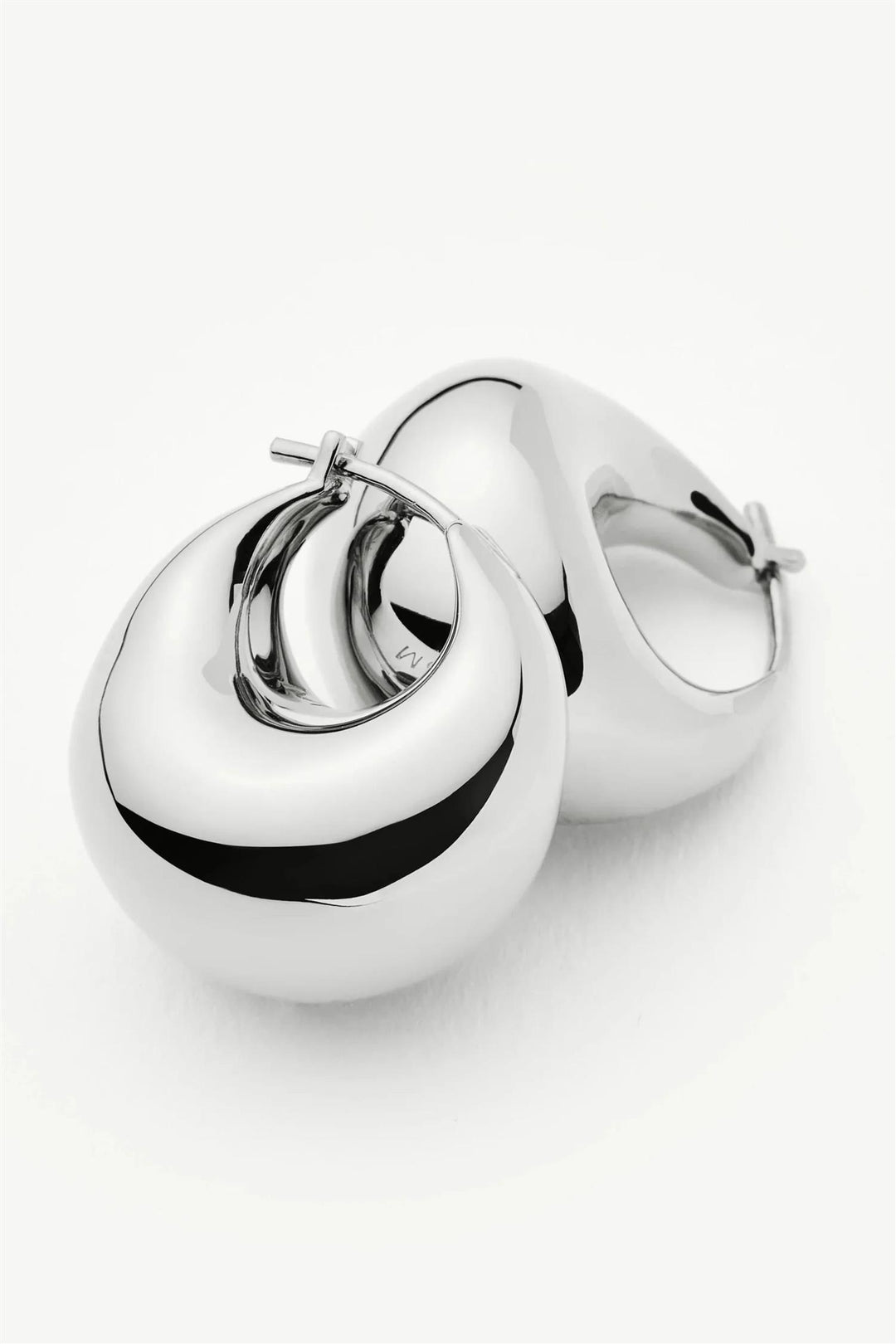 Sculptural Chubby Dome Small Hoop Earring Silver
