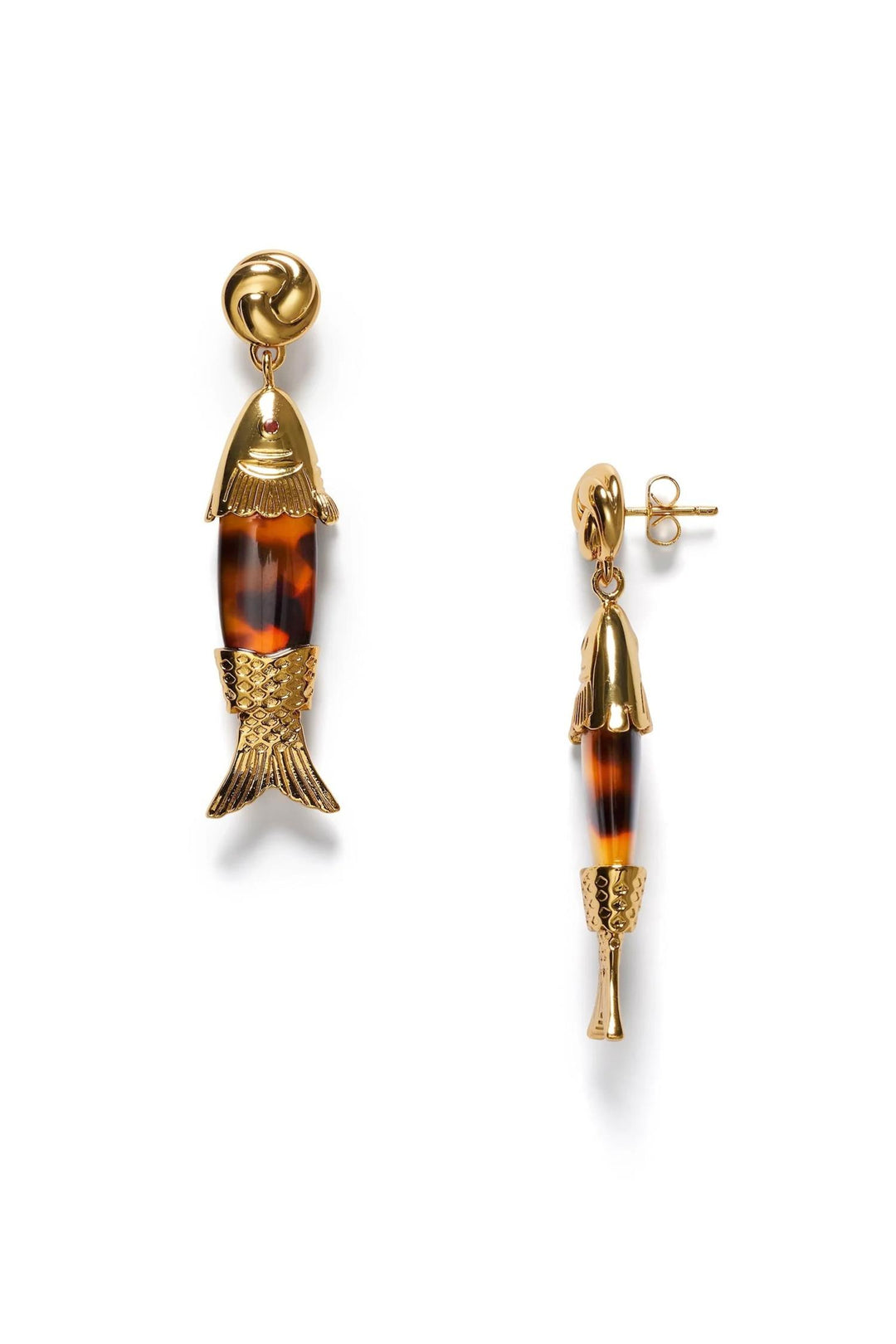 Big Catch Earrings Golden Tortoise