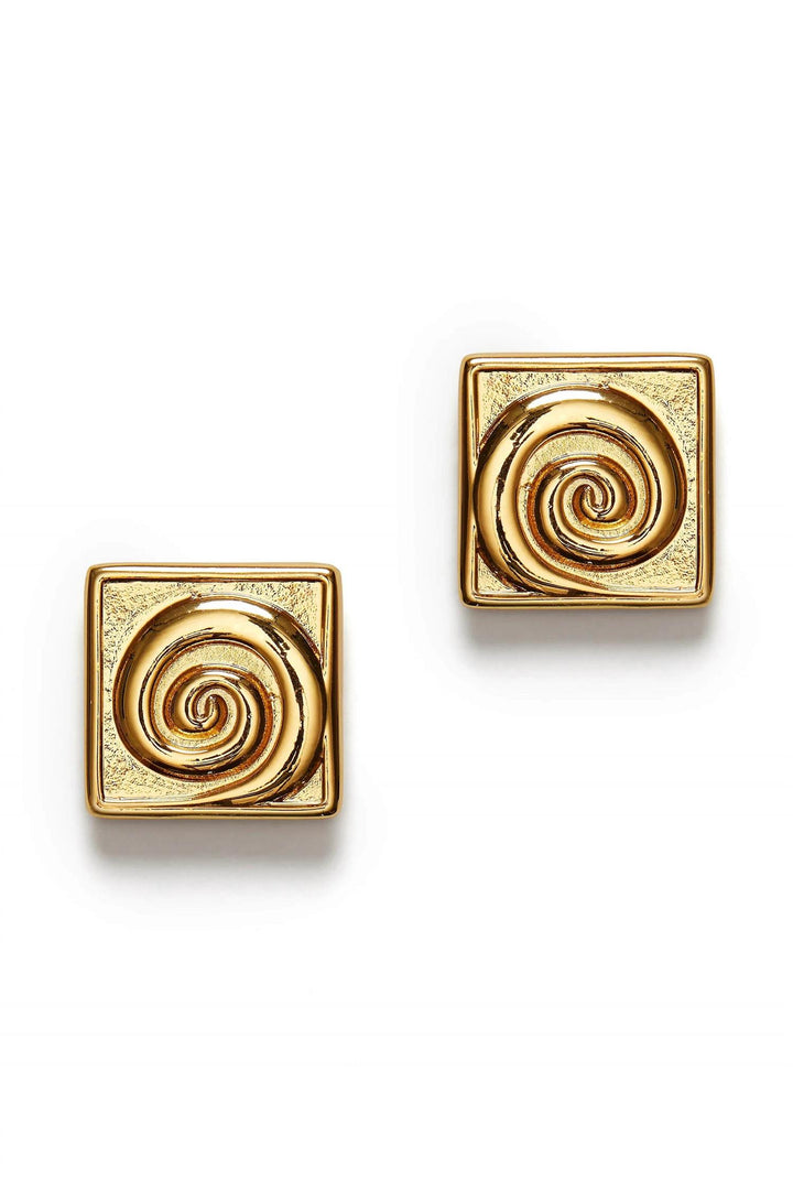 Swirly Square Earring Gold