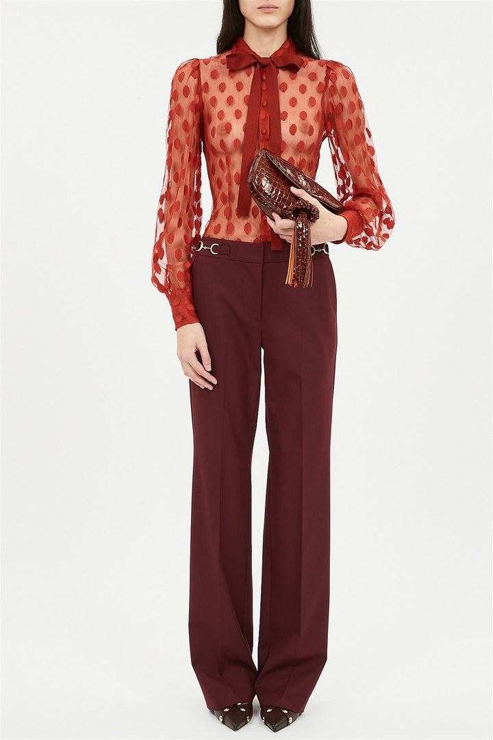 Quartier Mid-Rise Pants Bordeaux
