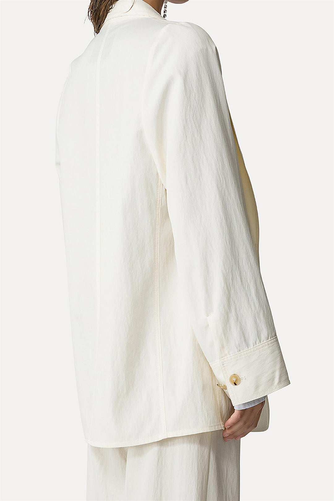 Viscose Chic Twill Oversized Blazer Avorio